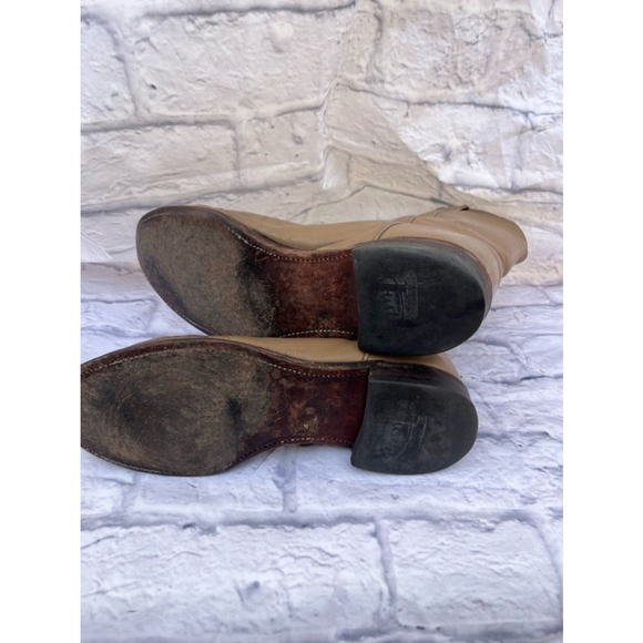 Men's Justin Beige Leather Cowboy Boots Size 7.5 - Picture 7 of 9